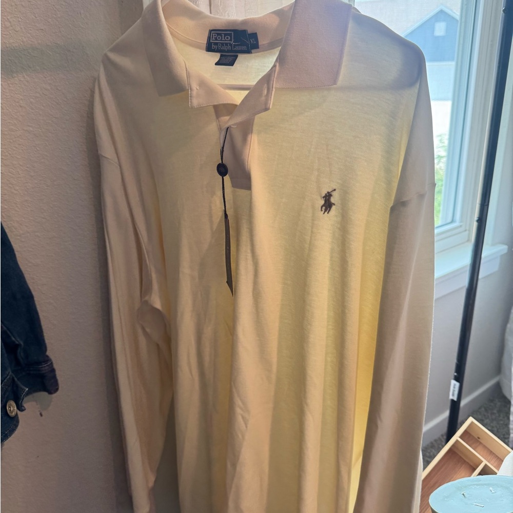 Polo by Ralph Lauren Men's Cream Long Sleeve Shirt- New with tag